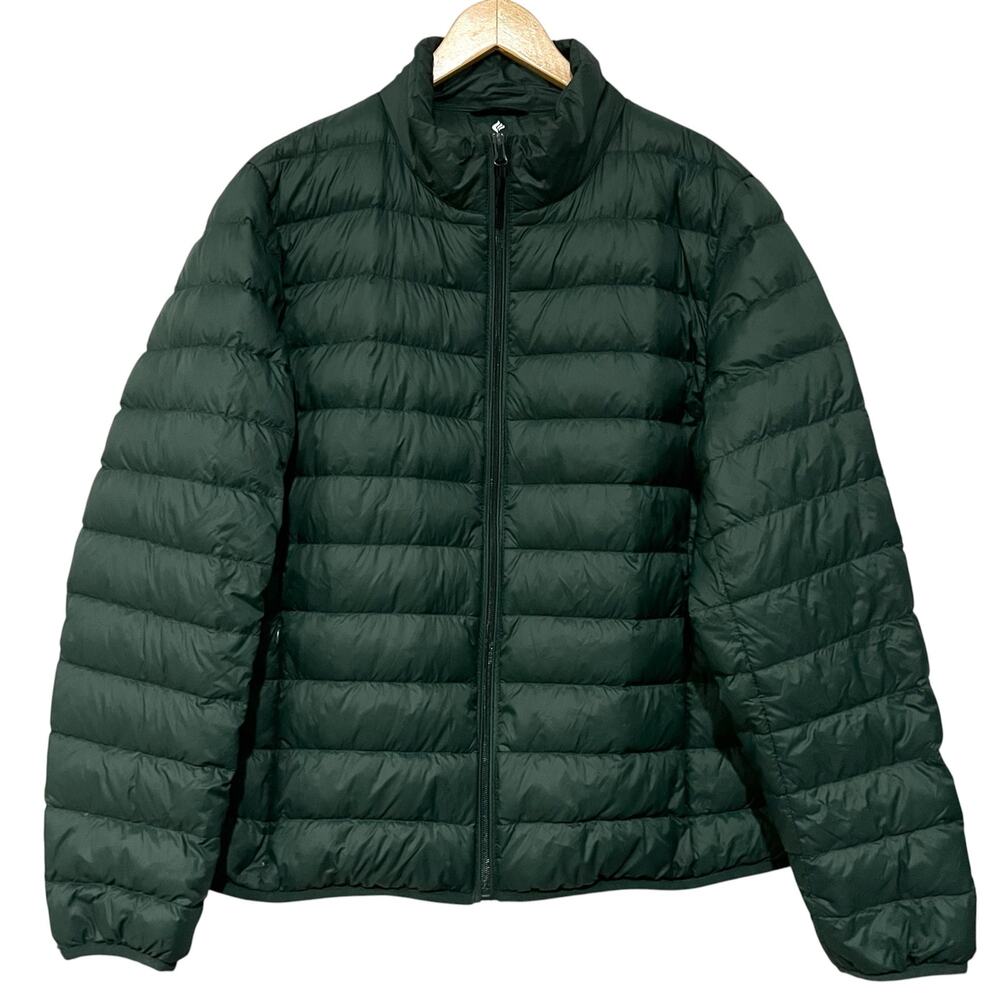 Merence Womens Puffer Jacket Packable Down Feather Full Zip Size XL Green